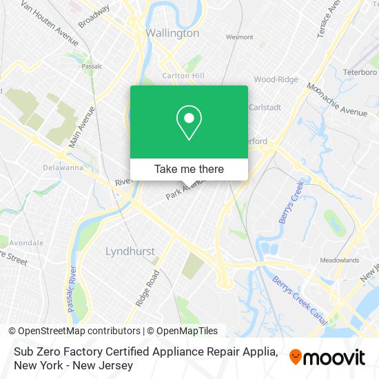 Mapa de Sub Zero Factory Certified Appliance Repair Applia