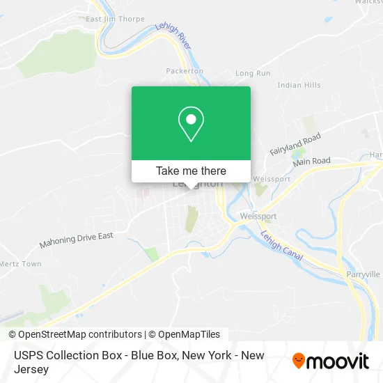 Mapa de USPS Collection Box - Blue Box