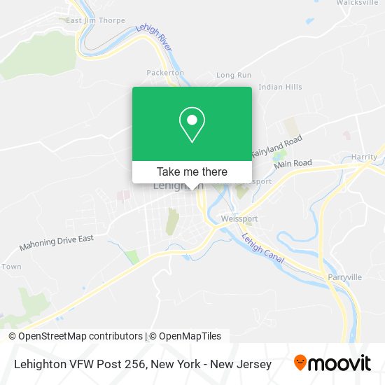 Lehighton VFW Post 256 map