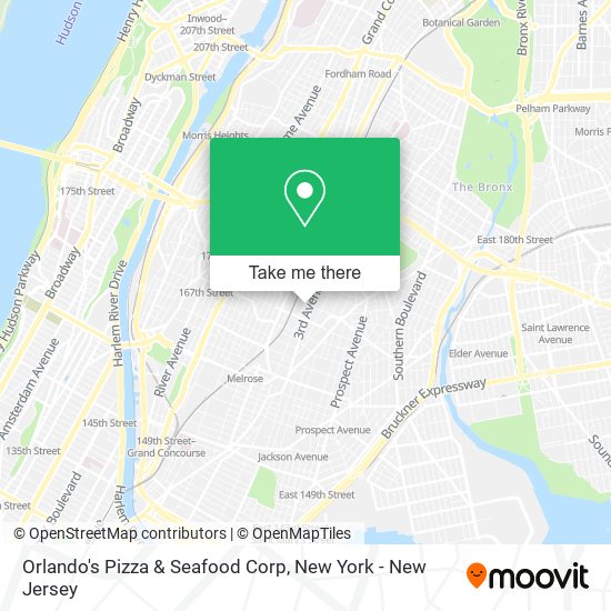 Mapa de Orlando's Pizza & Seafood Corp