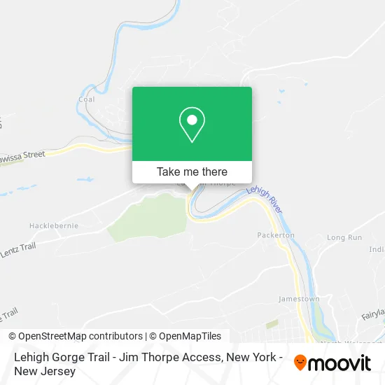 Lehigh Gorge Trail - Jim Thorpe Access map