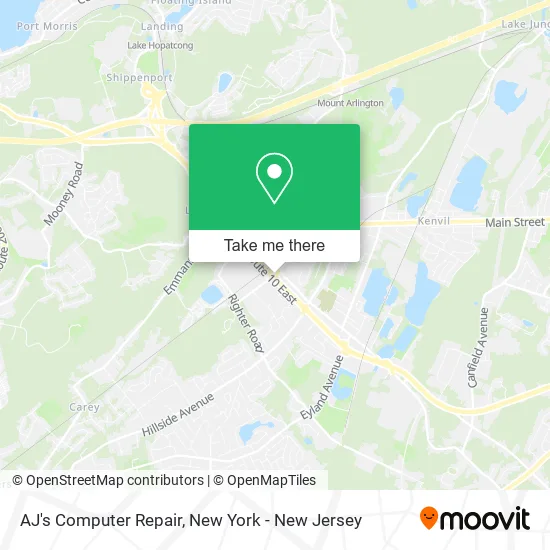 Mapa de AJ's Computer Repair