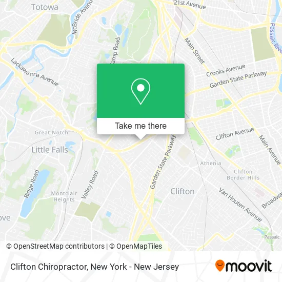 Clifton Chiropractor map