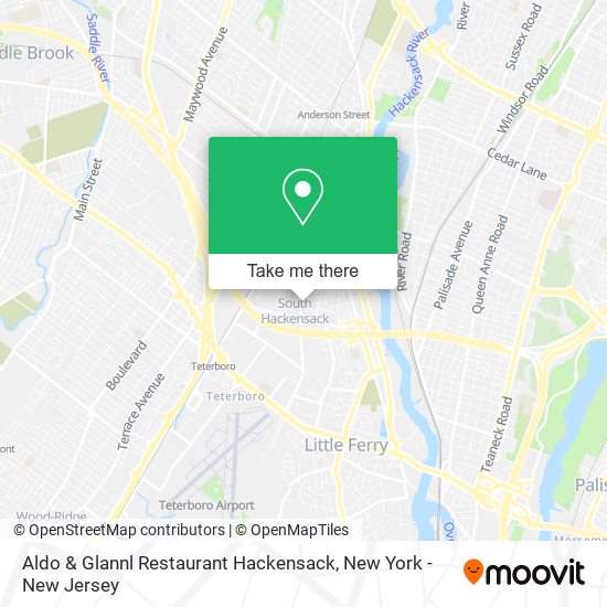 Mapa de Aldo & Glannl Restaurant Hackensack