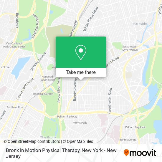 Bronx in Motion Physical Therapy map