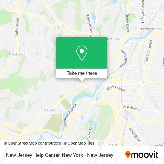 New Jersey Help Center map