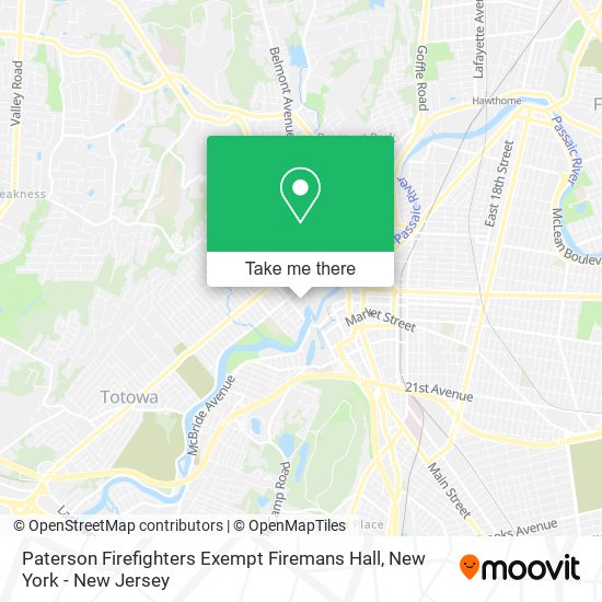 Mapa de Paterson Firefighters Exempt Firemans Hall