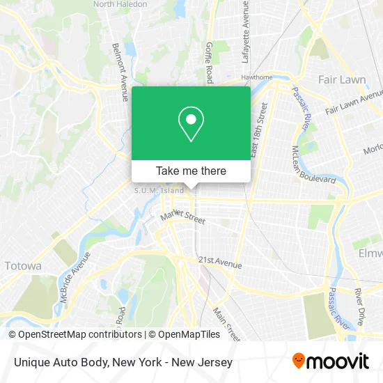 Unique Auto Body map