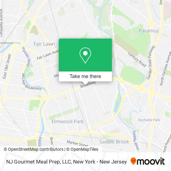 Mapa de NJ Gourmet Meal Prep, LLC