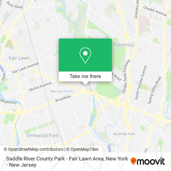 Mapa de Saddle River County Park - Fair Lawn Area