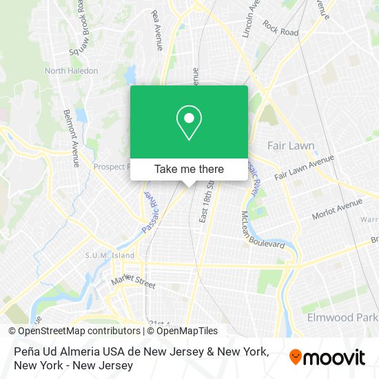 Peña Ud Almeria USA de New Jersey & New York map