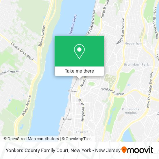 Yonkers County Family Court map