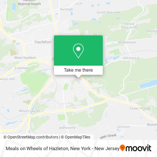 Meals on Wheels of Hazleton map