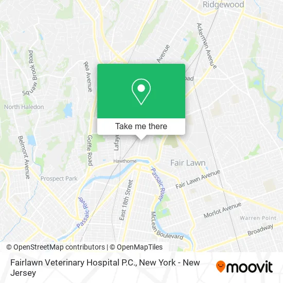 Mapa de Fairlawn Veterinary Hospital P.C.