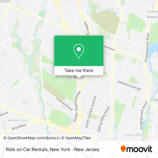 Ride on Car Rentals map
