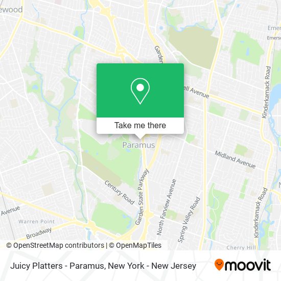 Juicy Platters - Paramus map