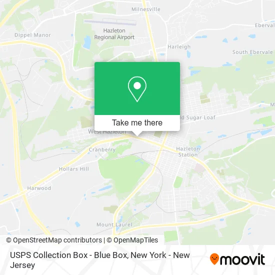 USPS Collection Box - Blue Box map