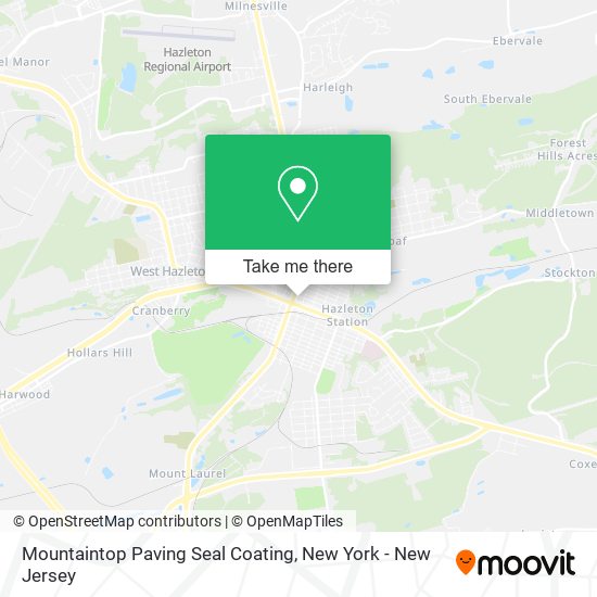 Mountaintop Paving Seal Coating map