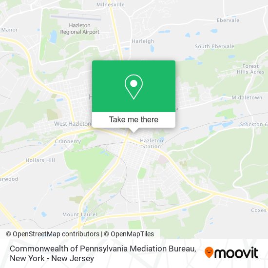 Commonwealth of Pennsylvania Mediation Bureau map