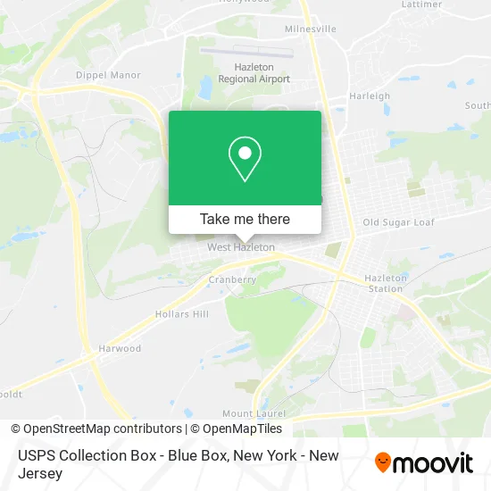 Mapa de USPS Collection Box - Blue Box
