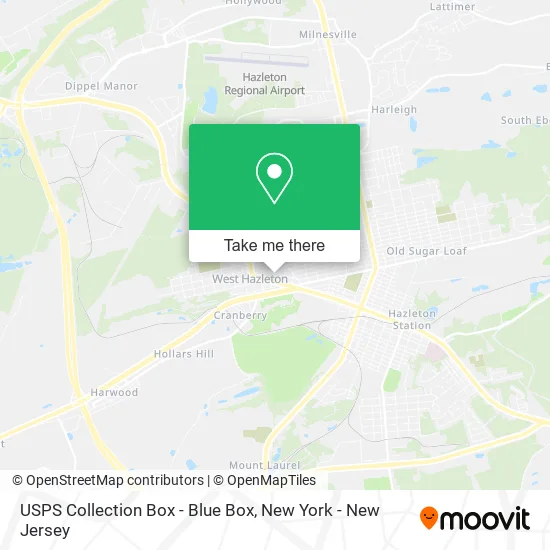 USPS Collection Box - Blue Box map