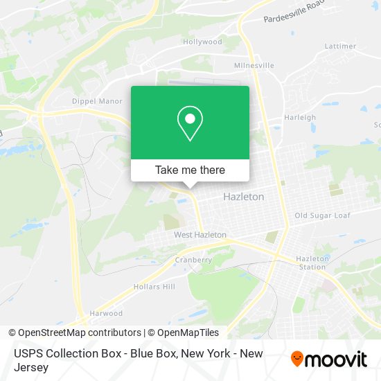 Mapa de USPS Collection Box - Blue Box