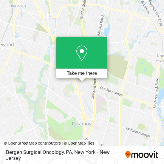 Bergen Surgical Oncology, PA map