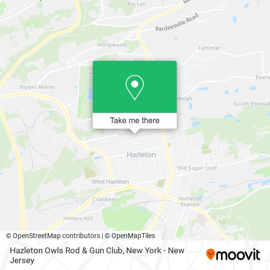 Hazleton Owls Rod & Gun Club map