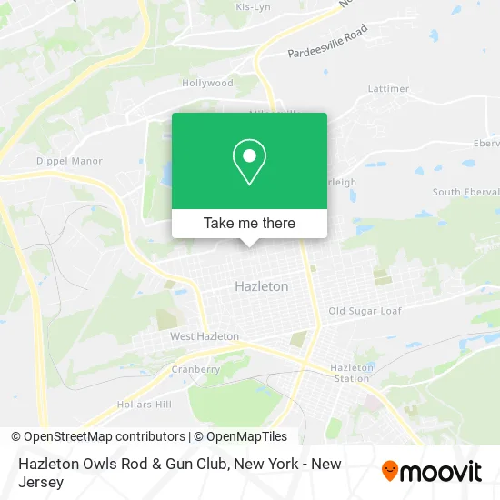 Hazleton Owls Rod & Gun Club map