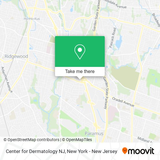 Center for Dermatology NJ map