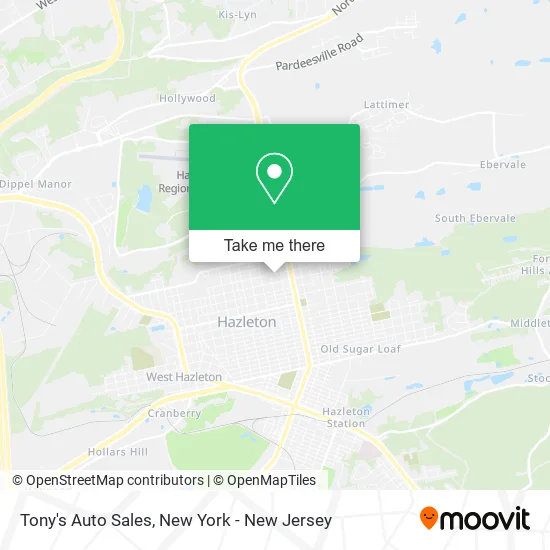 Tony's Auto Sales map