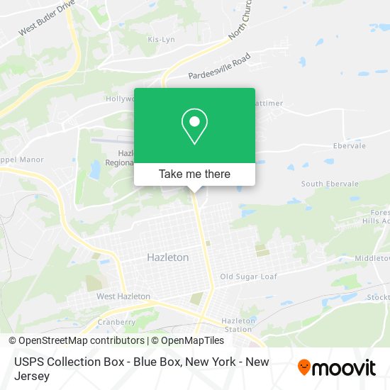 Mapa de USPS Collection Box - Blue Box