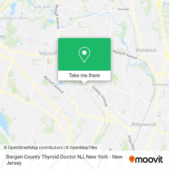 Mapa de Bergen County Thyroid Doctor NJ