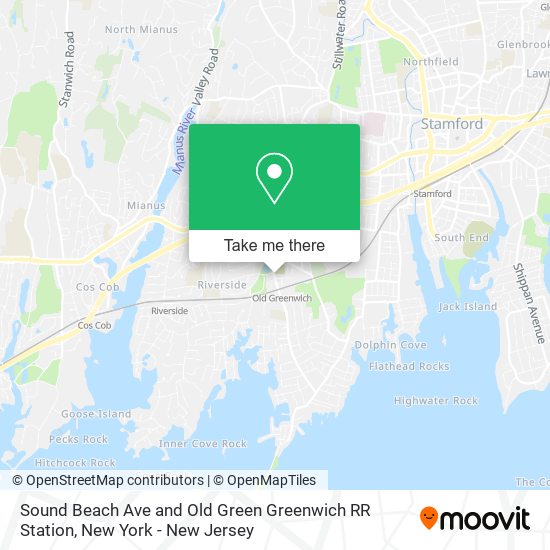 Sound Beach Ave and Old Green Greenwich RR Station map