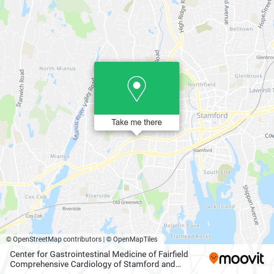 Mapa de Center for Gastrointestinal Medicine of Fairfield Comprehensive Cardiology of Stamford and Greenwic