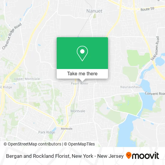 Bergan and Rockland Florist map
