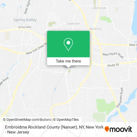 Embroidme Rockland County (Nanuet), NY map