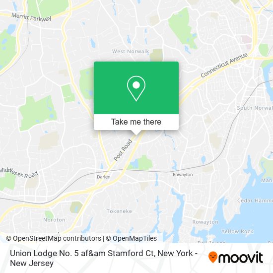 Union Lodge No. 5 af&am Stamford Ct map