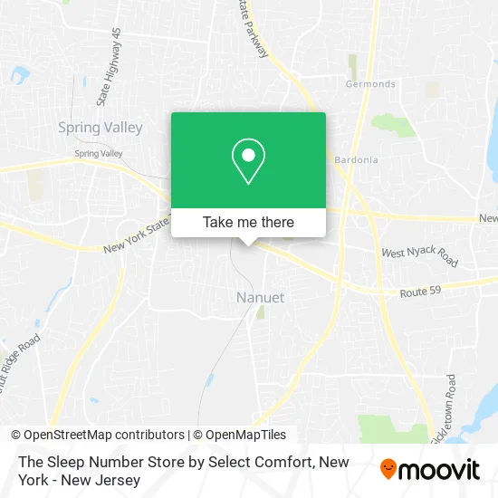The Sleep Number Store by Select Comfort map