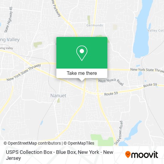 Mapa de USPS Collection Box - Blue Box