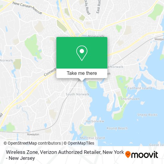 Mapa de Wireless Zone, Verizon Authorized Retailer