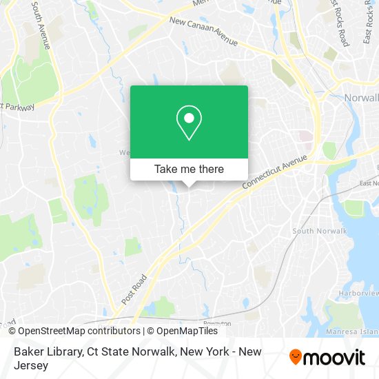 Baker Library, Ct State Norwalk map