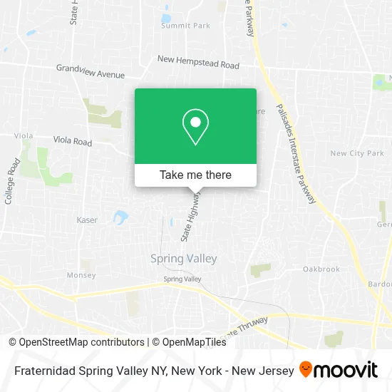 Fraternidad Spring Valley NY map