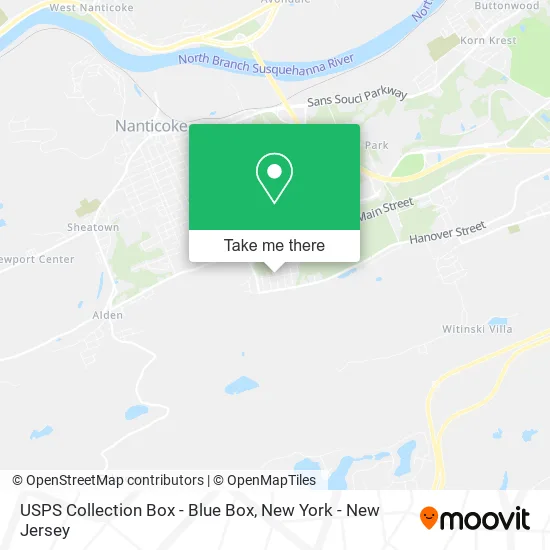 Mapa de USPS Collection Box - Blue Box