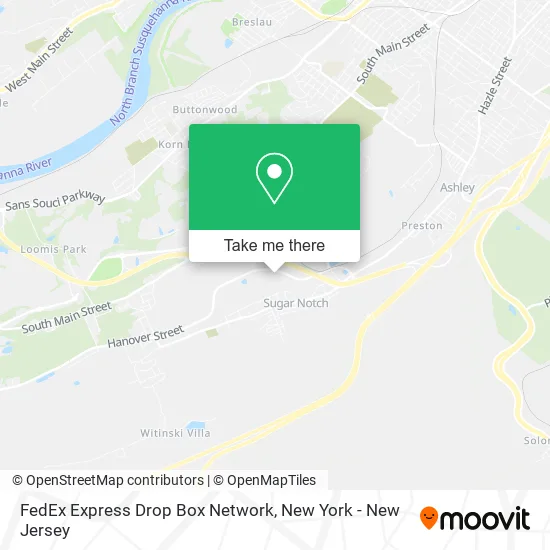 FedEx Express Drop Box Network map