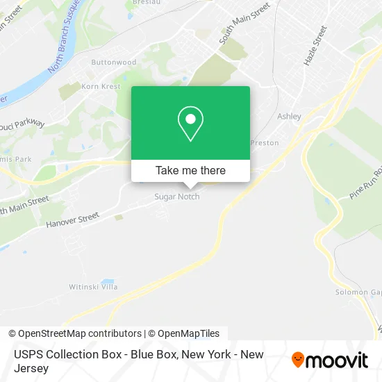 Mapa de USPS Collection Box - Blue Box