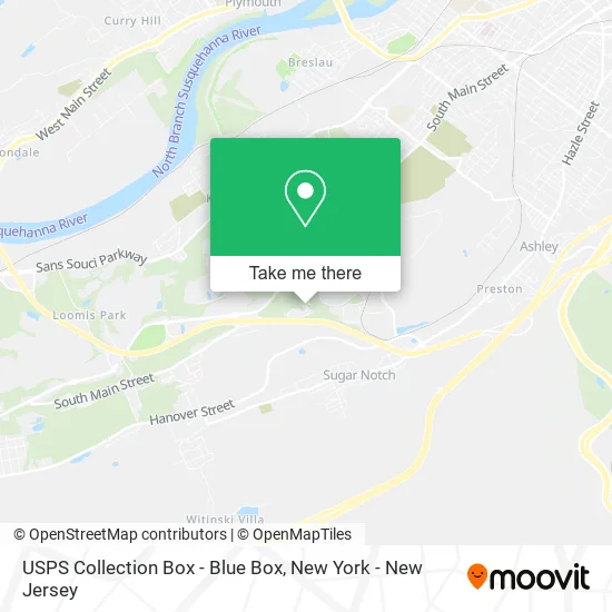 Mapa de USPS Collection Box - Blue Box