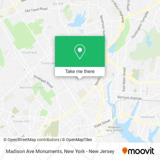 Madison Ave Monuments map