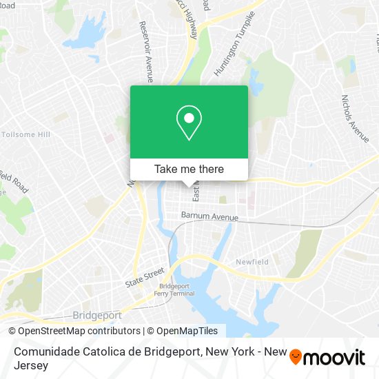 Mapa de Comunidade Catolica de Bridgeport