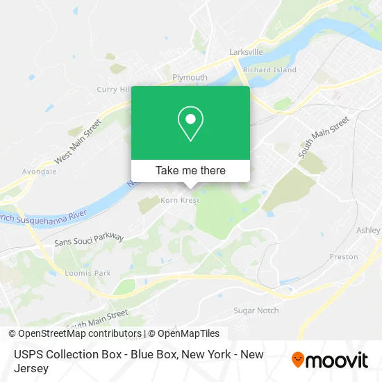 USPS Collection Box - Blue Box map